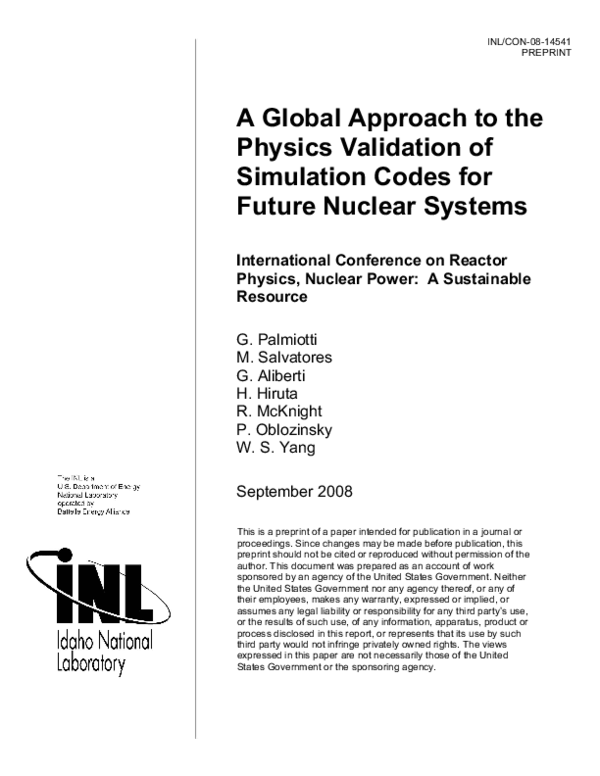 (PDF) A global approach to the physics validation of simulation codes ...