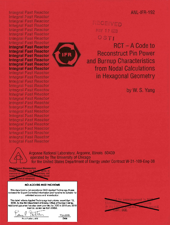(PDF) RCT - A Code to Reconstruct Pin Power and Burnup Characteristics ...