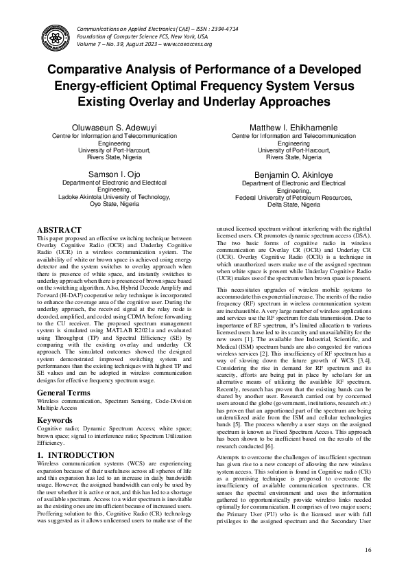 (PDF) Comparative Analysis of Performance of a Developed Energy ...