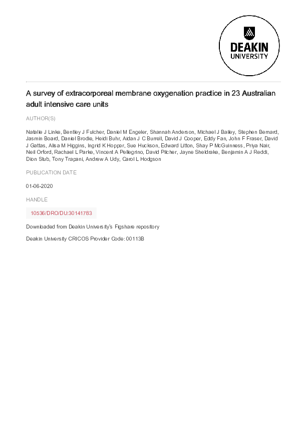 (PDF) A Survey of Extracorporeal Membrane Oxygenation Practice in 23 ...