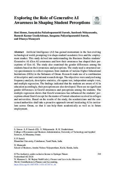 (PDF) Exploring the Role of Generative AI Awareness in Shaping Student ...