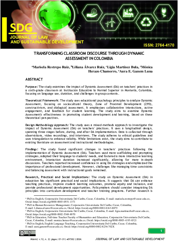 (PDF) TRANSFORMING CLASSROOM DISCOURSE THROUGH DYNAMIC ASSESSMENT IN ...