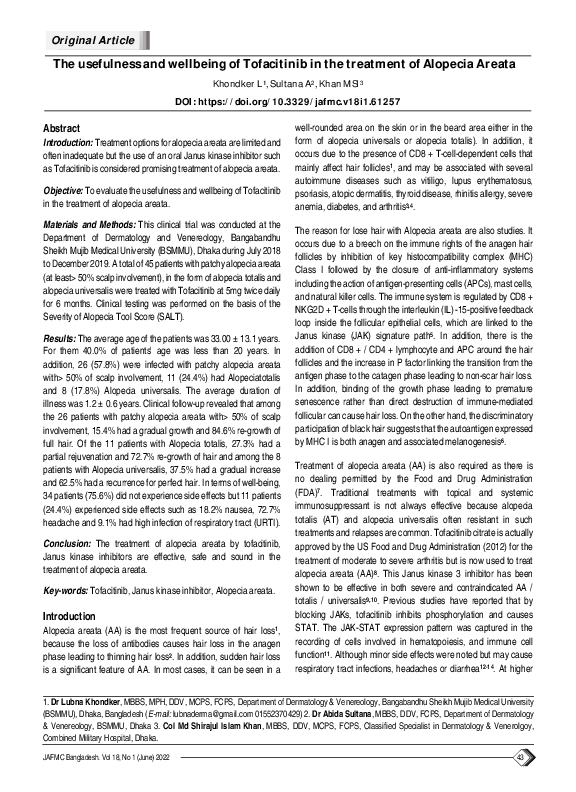 (PDF) The usefulness and wellbeing of Tofacitinib in the treatment of ...