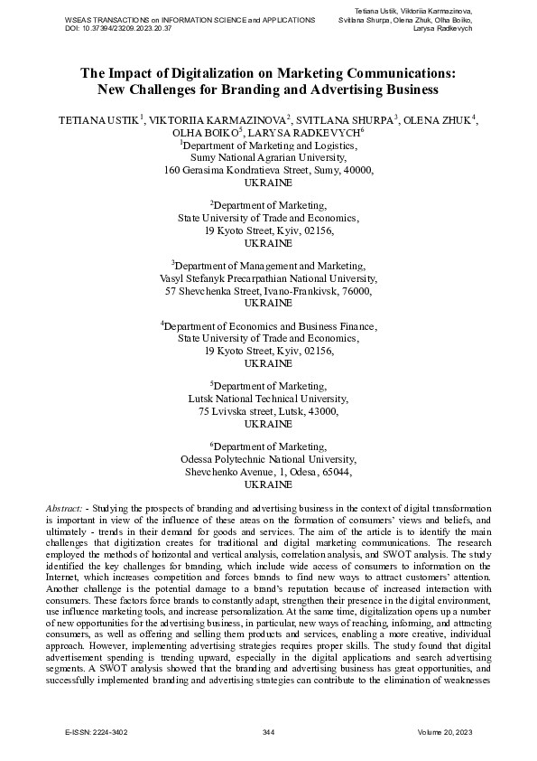 (PDF) The Impact of Digitalization on Marketing Communications: New ...