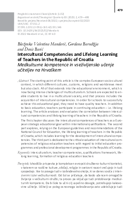 (PDF) Intercultural Competencies and Lifelong Learning of Teachers in ...