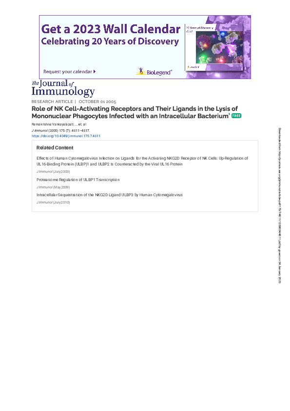 (PDF) Role of NK Cell-Activating Receptors and Their Ligands in the ...