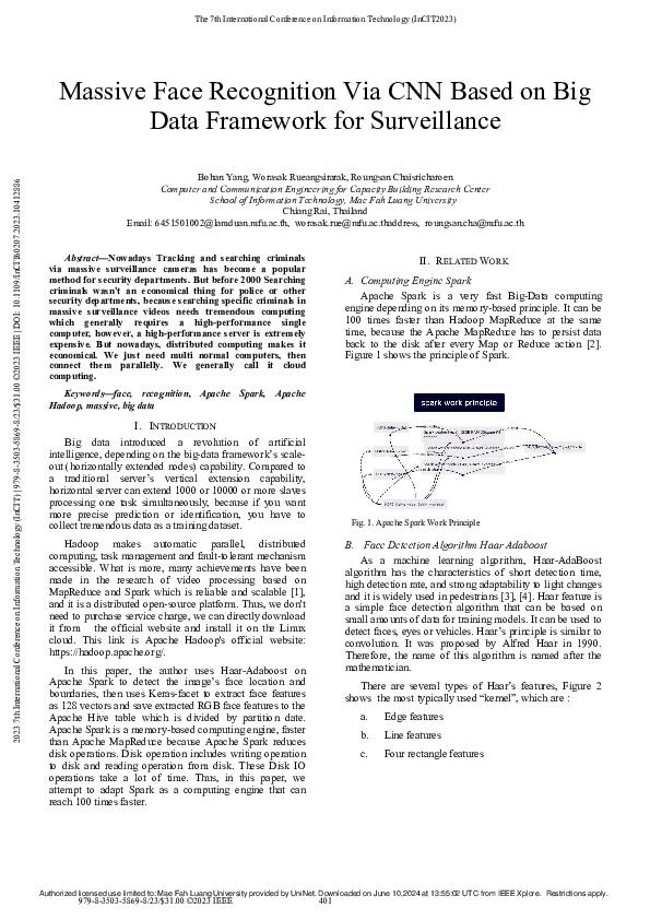(PDF) Massive Face Recognition Via CNN Based on Big Data Framework for ...