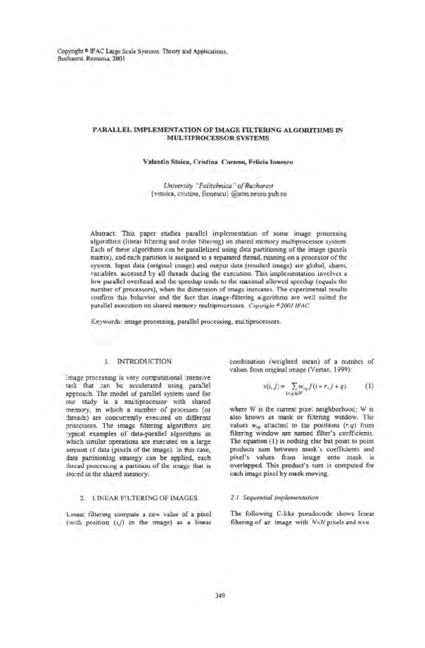 (PDF) Parallel Implementation of Image Filtering Algorithms in ...
