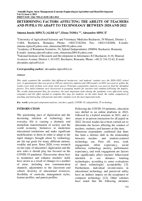 (PDF) DETERMINING FACTORS AFFECTING THE ABILITY OF TEACHERS AND PUPILS ...