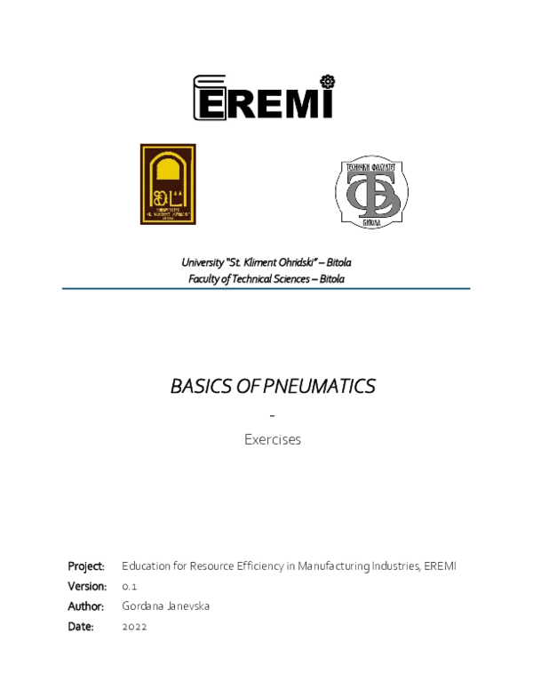 (PDF) Basic of Pneumatics: exercises