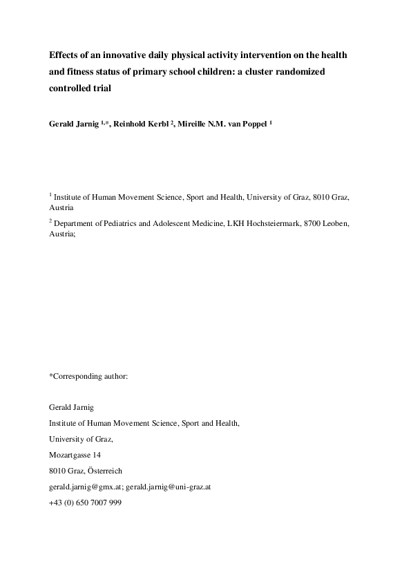 (PDF) Effects of an innovative daily physical activity intervention on ...