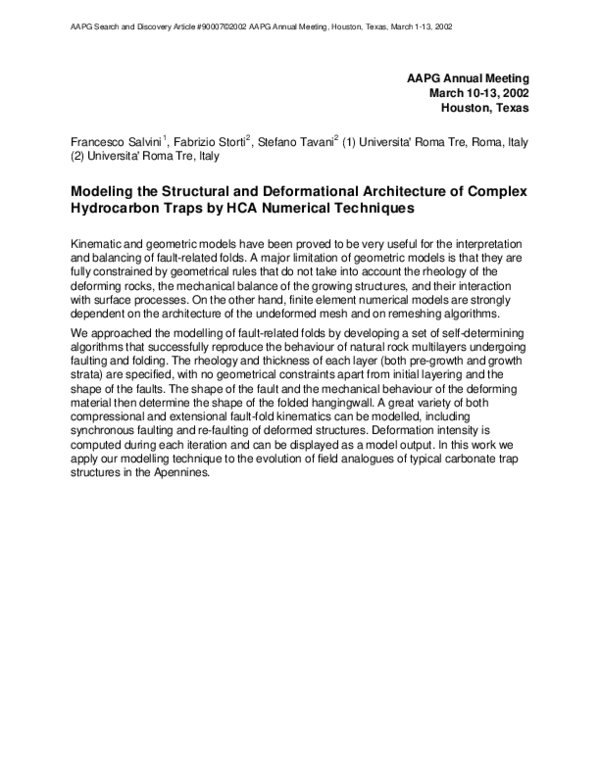 (PDF) ABSTRACT: Modeling the Structural and Deformational Architecture ...