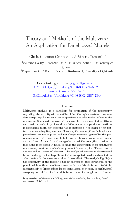 (PDF) Multiversal Methods and Applications