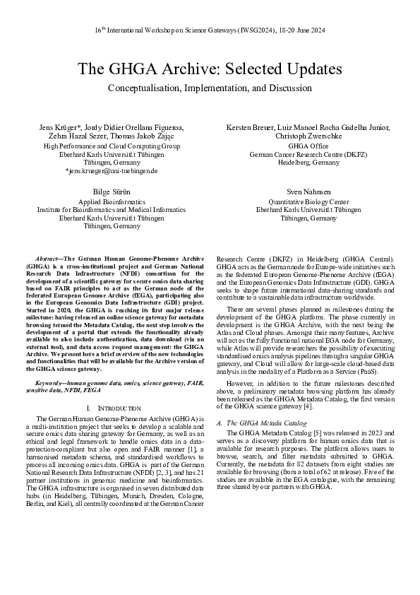 (PDF) The GHGA Archive: Selected Updates: Conceptualisation ...