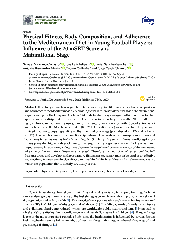 (PDF) Physical Fitness, Body Composition, and Adherence to the ...