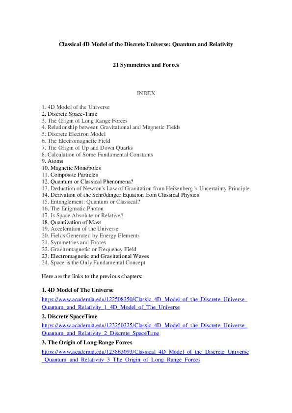 (PDF) Classical 4D Model of the Discrete Universe: Quantum and ...