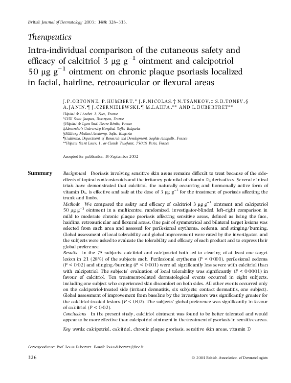 (PDF) Intra-individual comparison of the cutaneous safety and efficacy ...