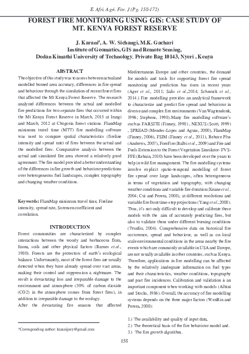 (PDF) FOREST FIRE MONITORING USING GIS: CASE STUDY OF MT. KENYA FOREST ...