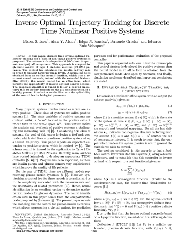 (PDF) Inverse optimal trajectory tracking for discrete time nonlinear ...