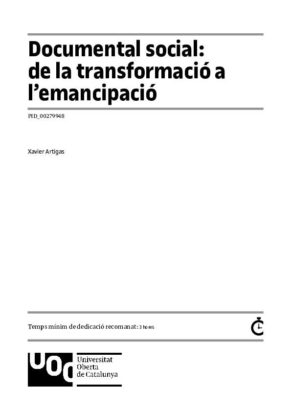 (PDF) Documental social: de la transformació a l'emancipació