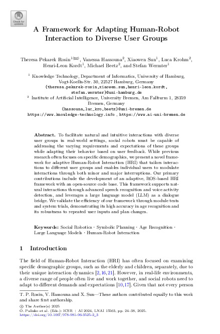 (PDF) A Framework for Adapting Human-Robot Interaction to Diverse User ...