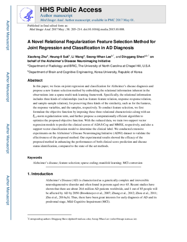 (PDF) A novel relational regularization feature selection method for ...