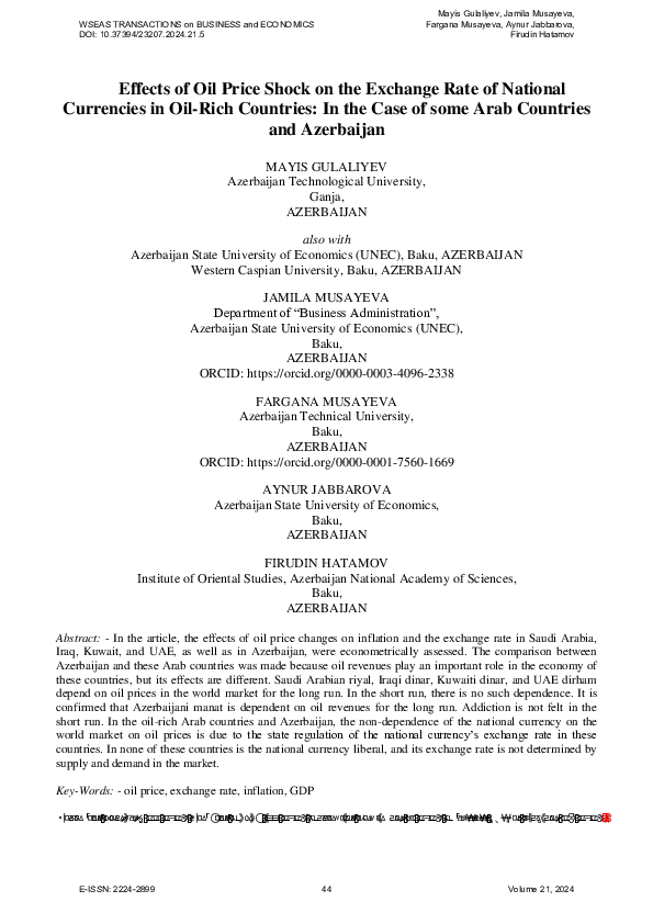 (PDF) Effects of Oil Price Shock on the Exchange Rate of National ...