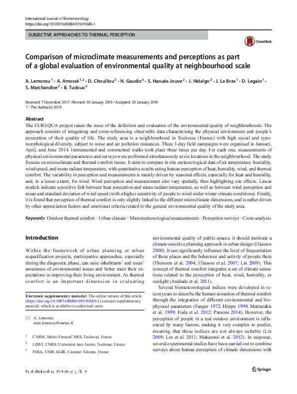 (PDF) Comparison of microclimate measurements and perceptions as part ...
