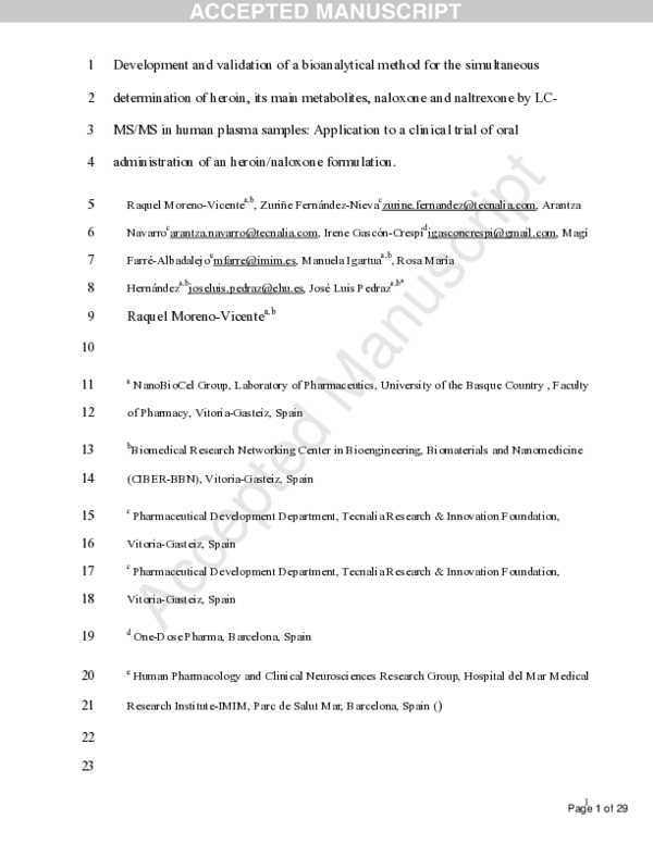 (PDF) Development and validation of a bioanalytical method for the ...