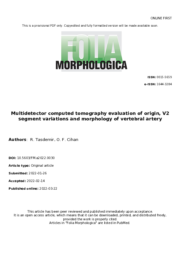 (PDF) Multidetector computed tomography evaluation of origin, V2 ...