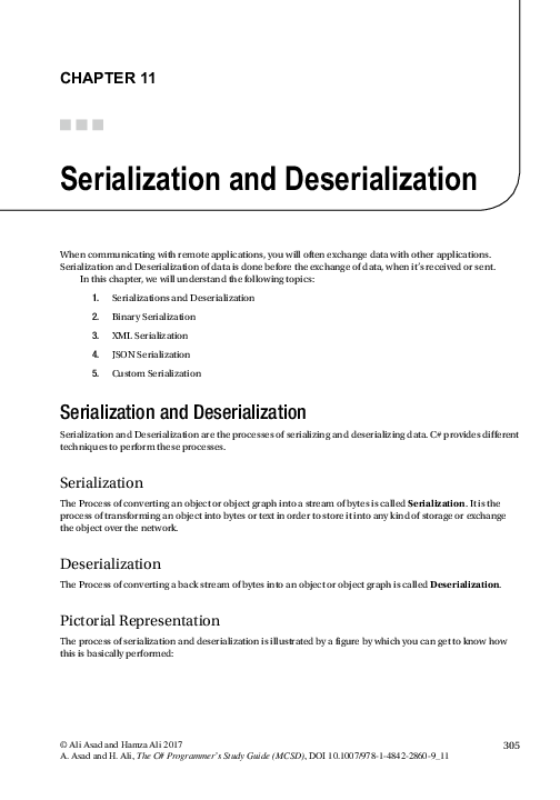 (PDF) Serialization and Deserialization