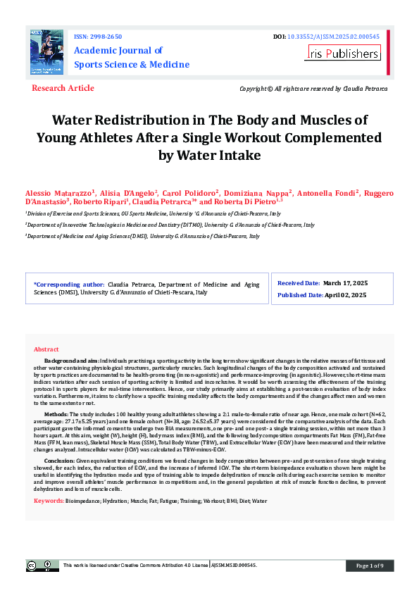 (PDF) Water Redistribution in The Body and Muscles of Young Athletes ...