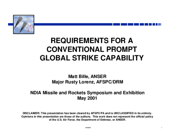(PDF) Requirements for a Conventional Prompt Global Strike Capability