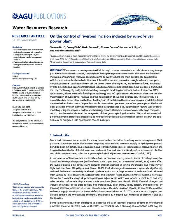 (PDF) On the control of riverbed incision induced by run‐of‐river power ...