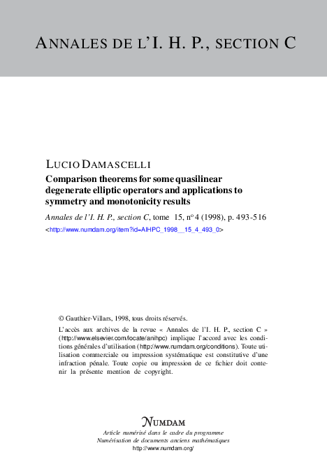 (PDF) Comparison theorems for some quasilinear degenerate elliptic ...