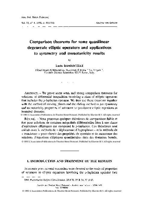 (PDF) Comparison theorems for some quasilinear degenerate elliptic ...