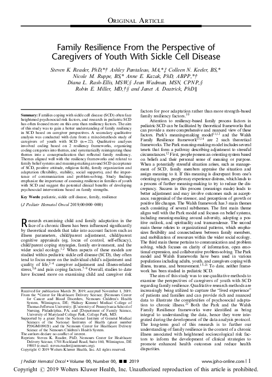 (PDF) Family Resilience From the Perspective of Caregivers of Youth ...