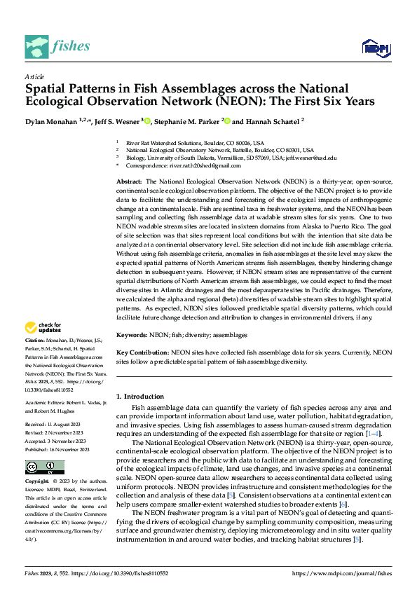 (PDF) Spatial Patterns in Fish Assemblages across the National ...
