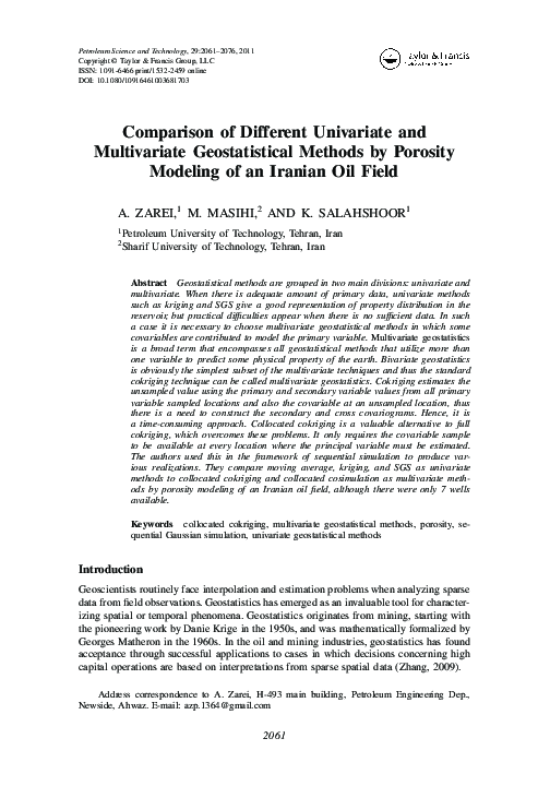 (PDF) Comparison of Different Univariate and Multivariate ...