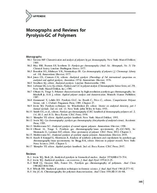 (PDF) Pyrolysis-GC/MS Data Book of Synthetic Polymers. Pyrograms ...
