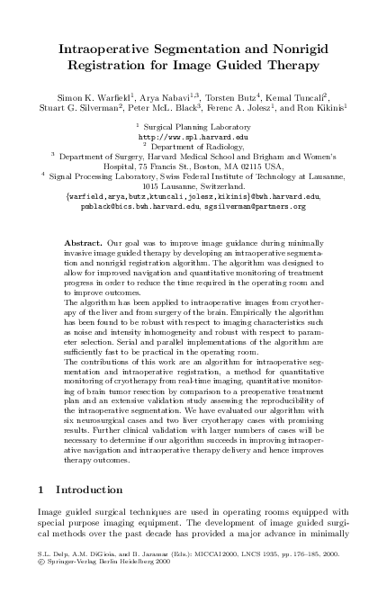 (PDF) Intraoperative Segmentation and Nonrigid Registration for Image ...