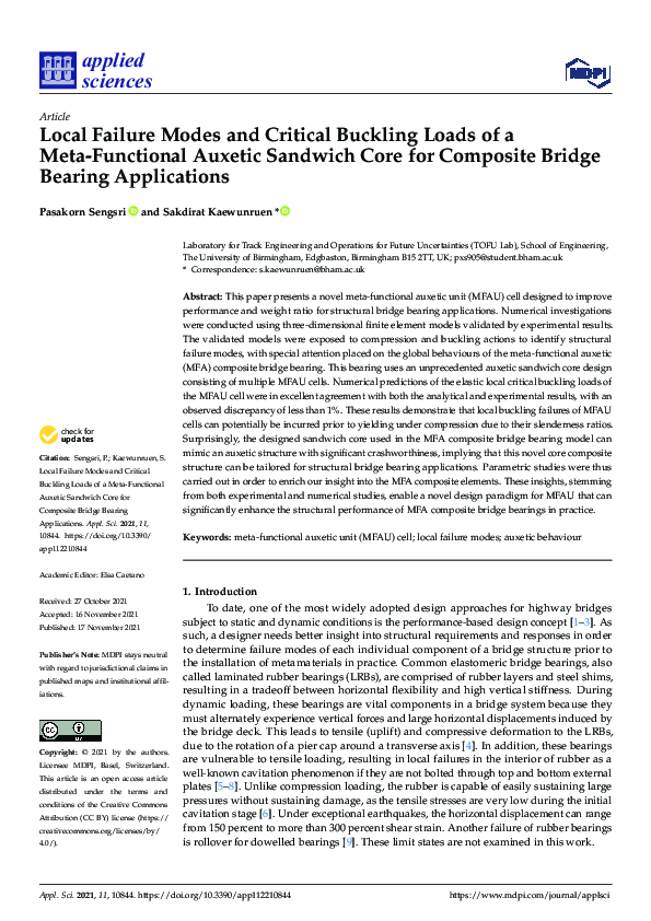 (PDF) Local Failure Modes and Critical Buckling Loads of a Meta ...