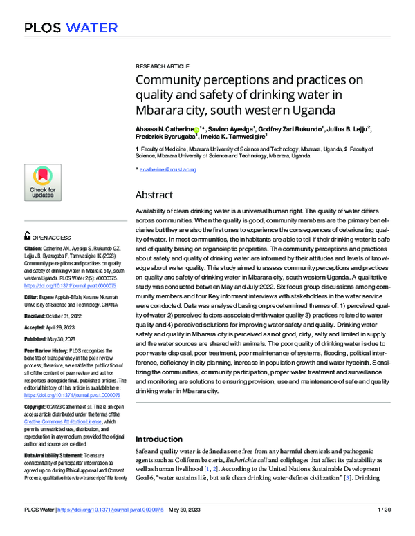 (PDF) Community perceptions and practices on quality and safety of ...
