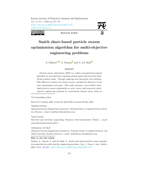 (PDF) Smith chart-based particle swarm optimization algorithm for multi ...