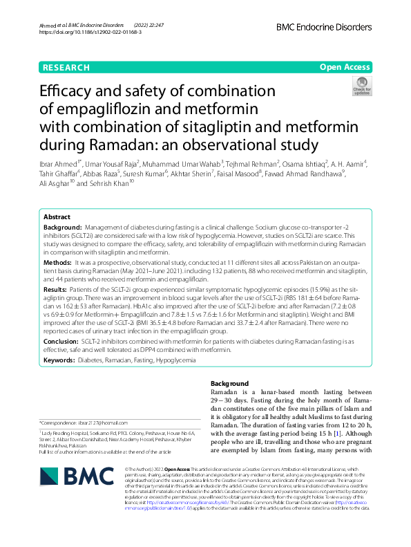 (PDF) Efficacy and safety of combination of empagliflozin and metformin ...