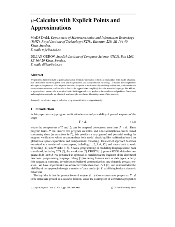 (PDF) mu-Calculus with explicit points and approximations