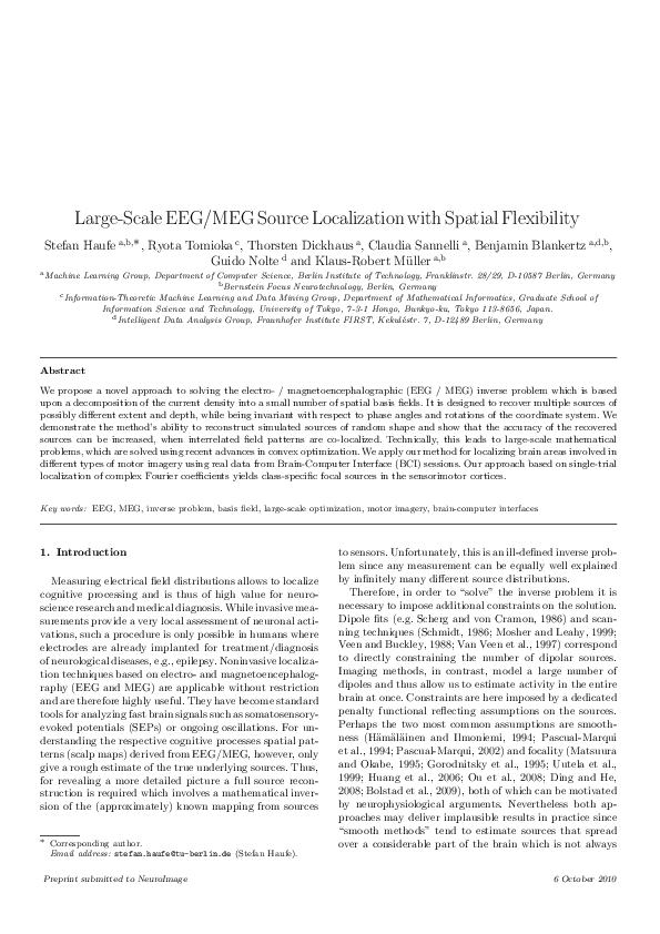 (PDF) Large-scale EEG/MEG source localization with spatial flexibility