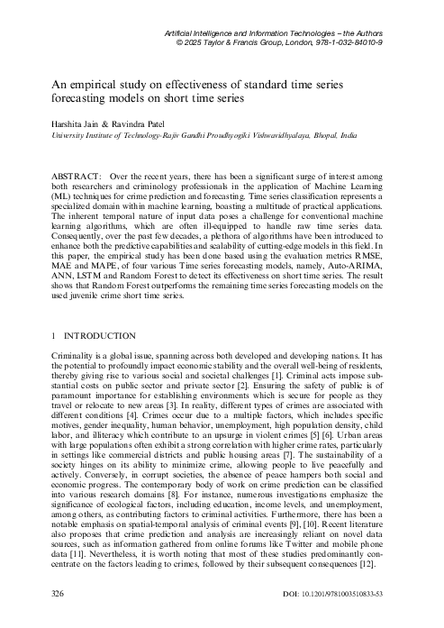 (PDF) An empirical study on effectiveness of standard time series ...