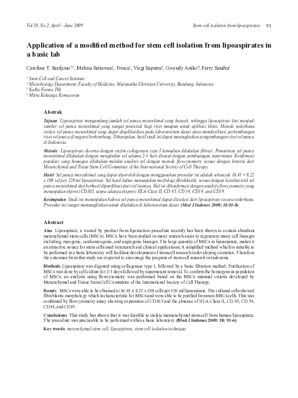 (PDF) Application of a modified method for stem cell isolation from ...