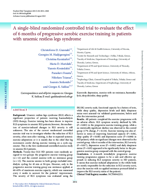 (PDF) A single-blind randomized controlled trial to evaluate the effect ...